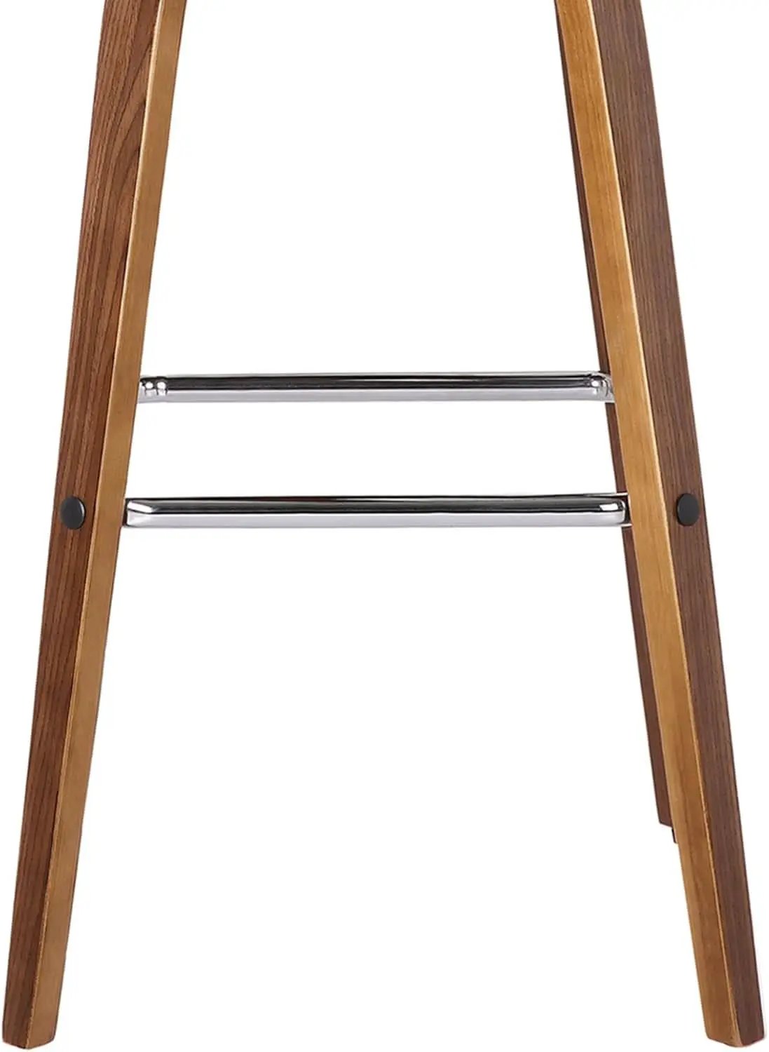Mid-Century Modern Barstool Grey Faux Leather Wood Finish from PriceLows™