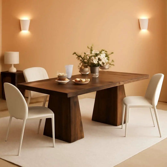 Brown Six Seater Rectangular Dining Table For Home Use from PriceLows™