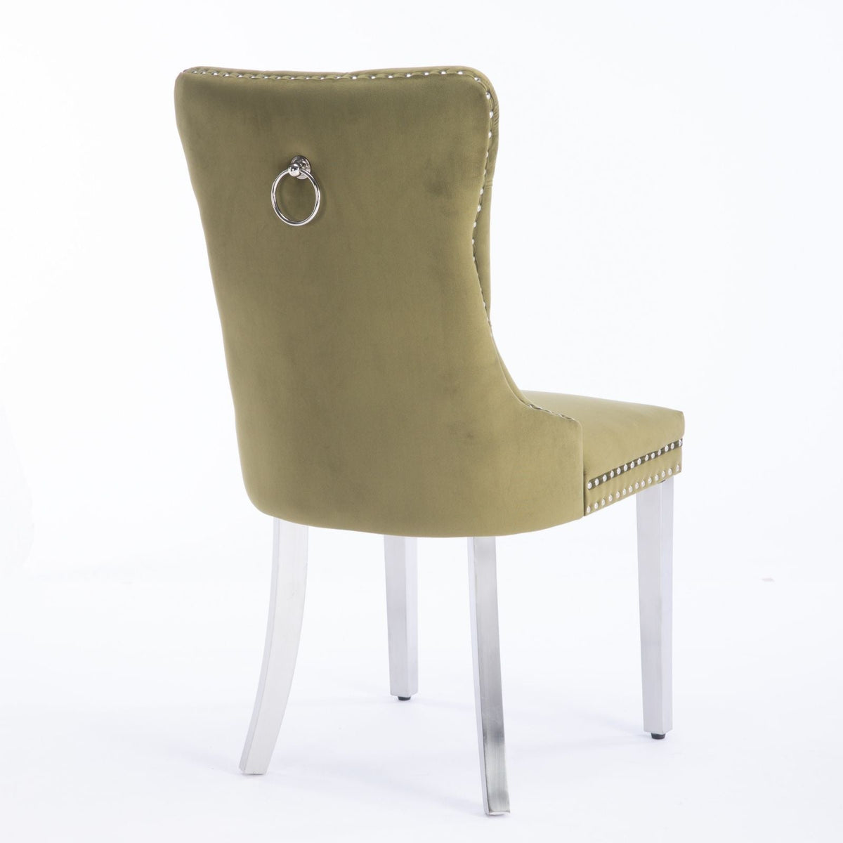 Dining Chair | Tufted Upholstery | Stainless Steel Legs | Set Of 2