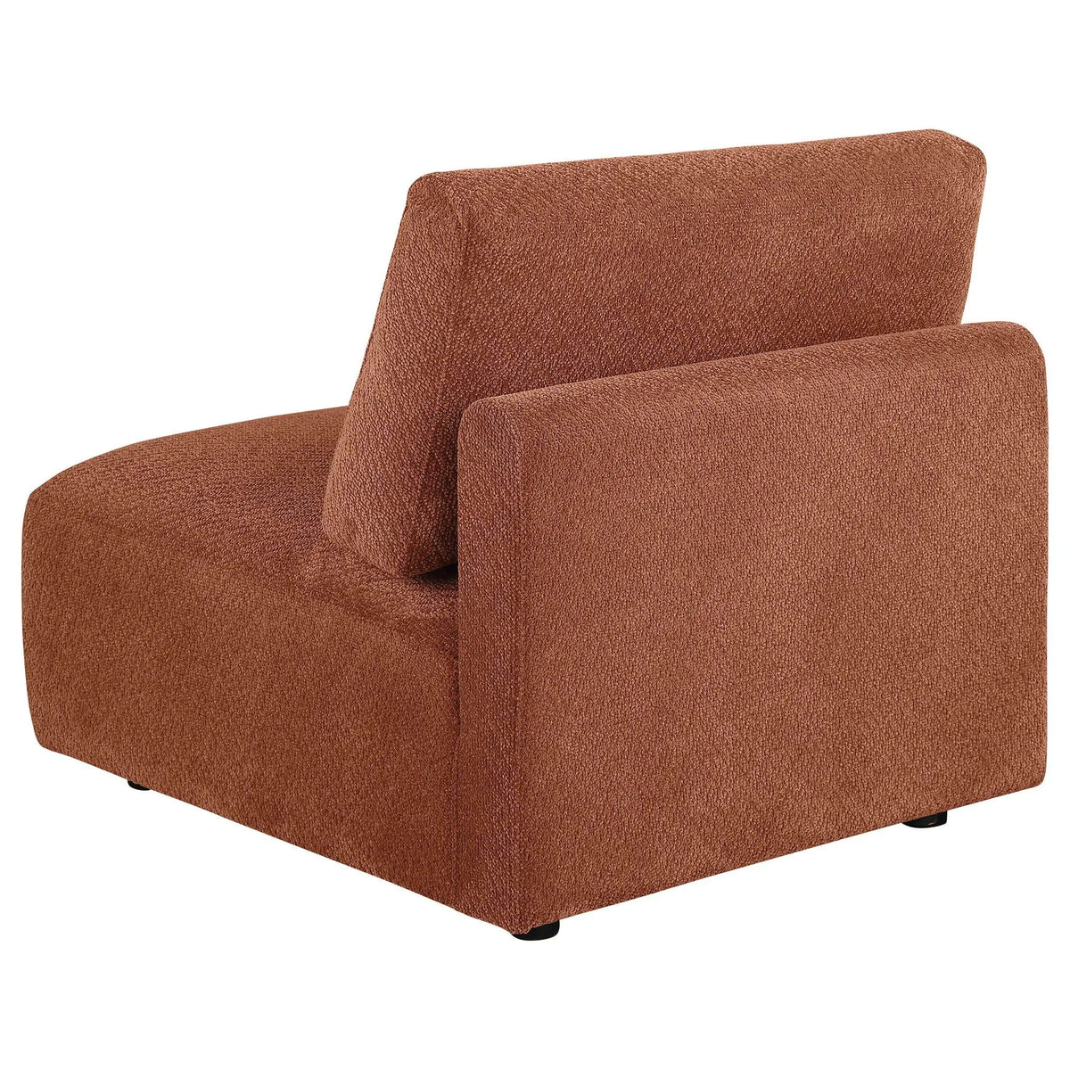 Elysia Chenille Upholstered Modular Armless Chair Coral | 32.5 x 38 x 33 in | Chenille & Polyester | Home