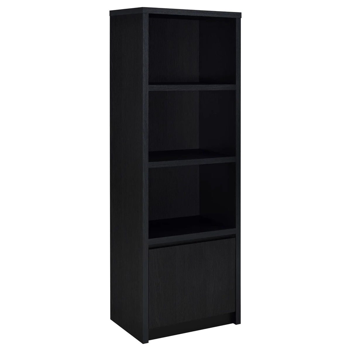Winfield 3-shelf Media Tower Entertainment Pier | 23.5 x 15.5 x 70.75 in | Engineered Wood & Veneer | Black
