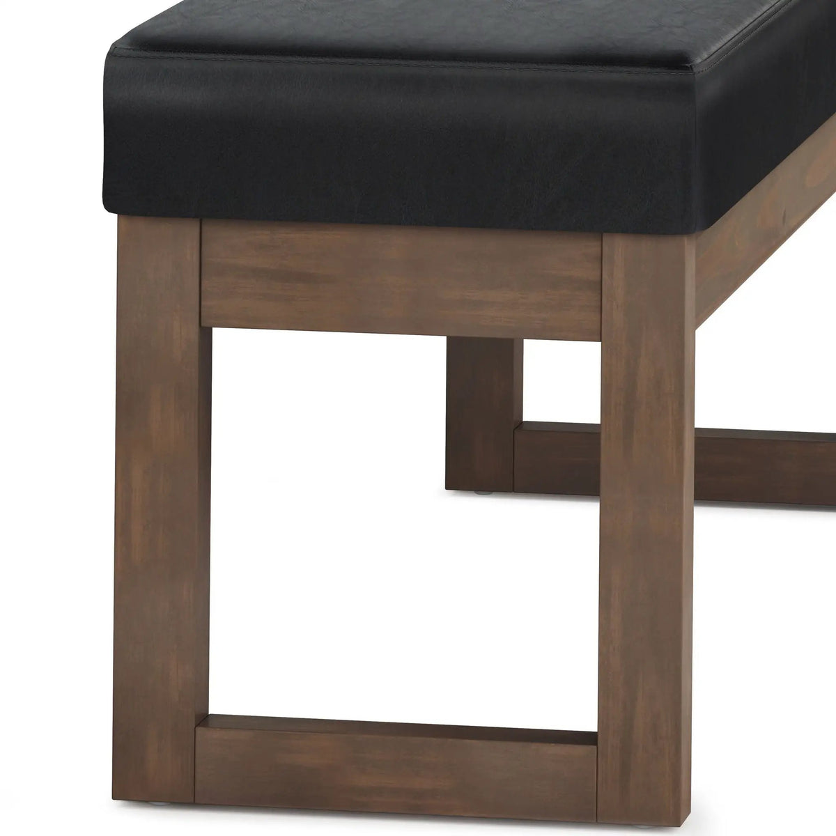 Milltown Upholstered Ottoman Bench | Driftwood Solid Wood Base | Versatile Design | 44.5 Inch Width