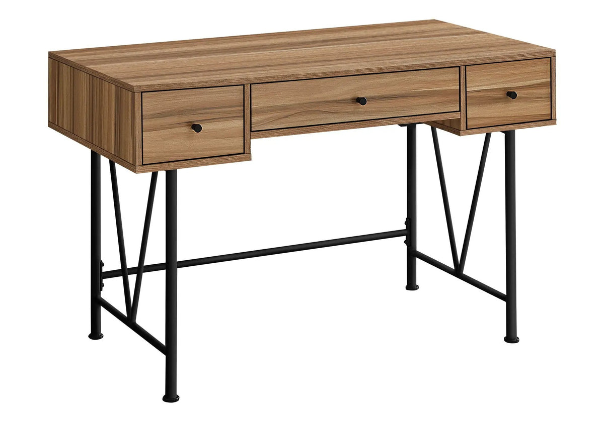 Transitional Computer Desk | Stylish Thick Paneled Design | Two Side Drawers | 30.5 Inch Height