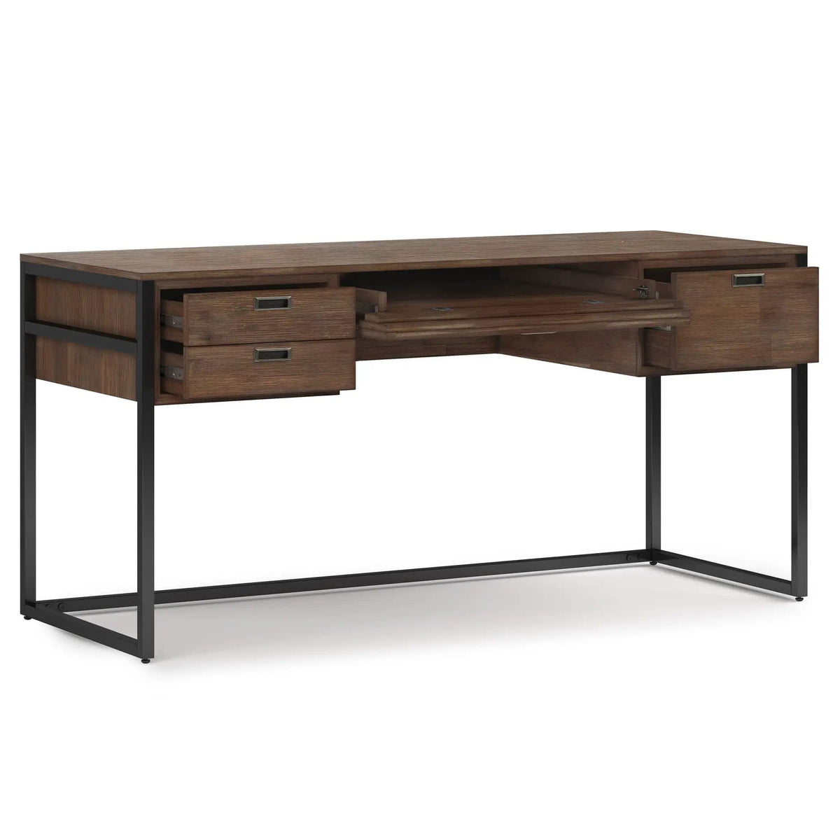 Richmond Desk | 60 x 24 x 31 in | Acacia Wood & Metal | Rustic Natural Aged Brown