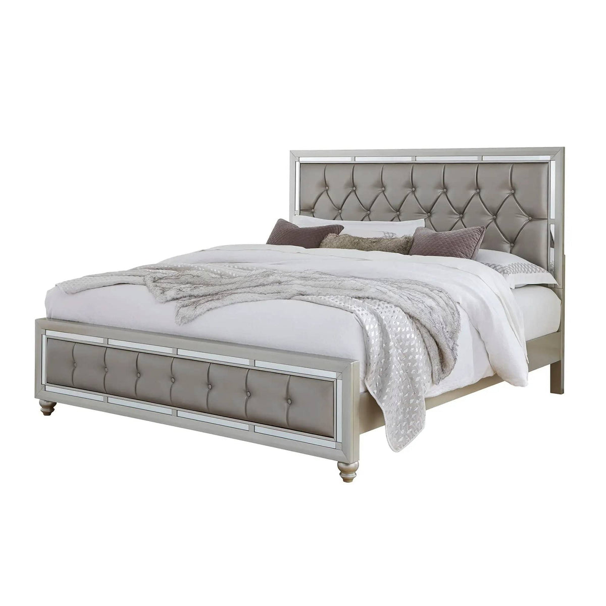 Chloe Elegant Design Bed | 2 Pieces | Solid Wood | Bedroom