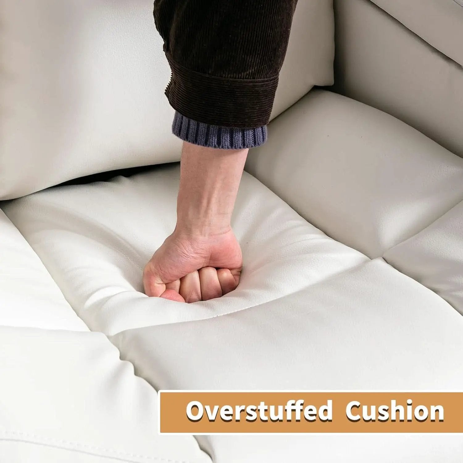 Cream White Power Recliner Chair With USB Ports And Hidden Storage from PriceLows™