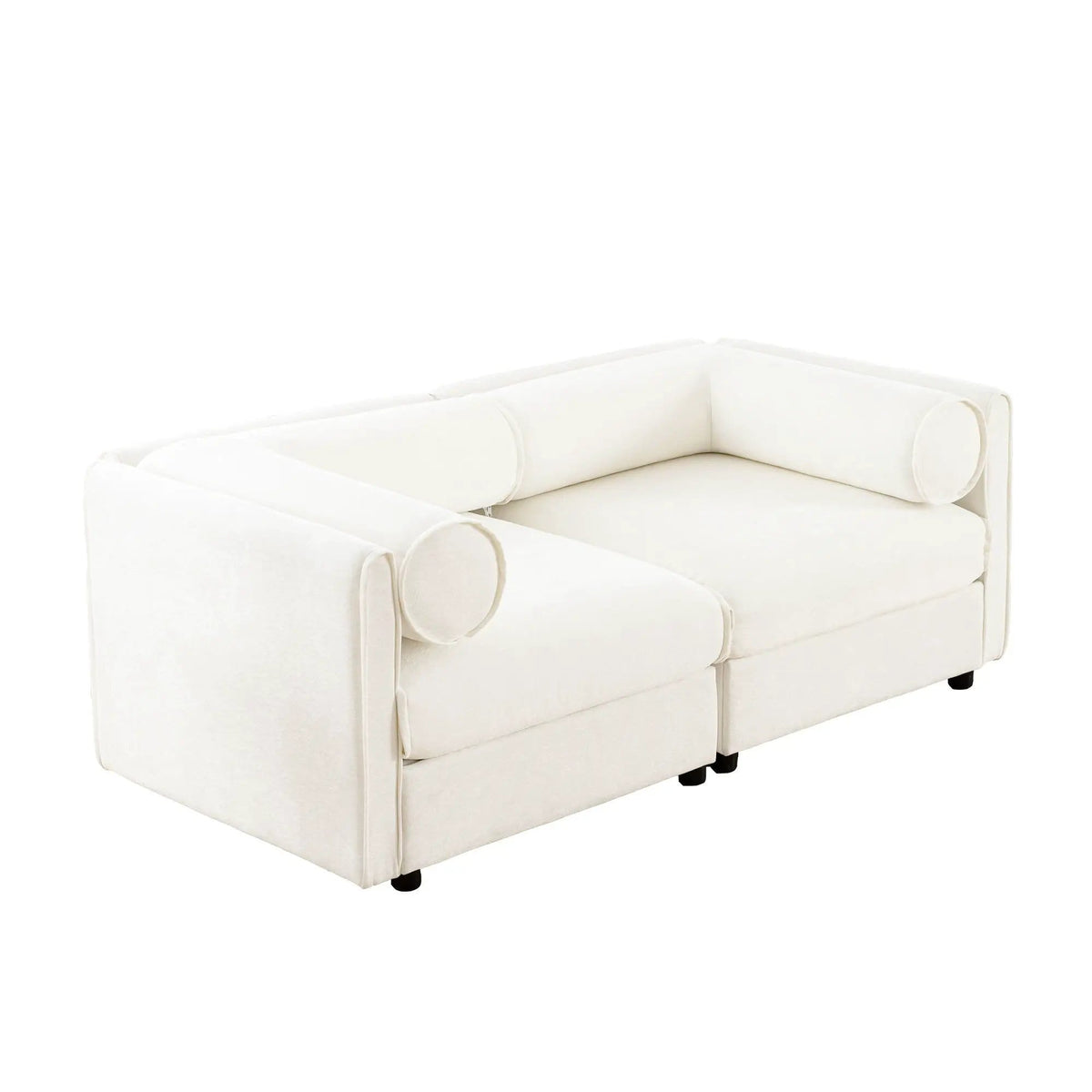 Stylish Sofa With Storage Seat And Cylindrical Backrest | Stationary Sofa | Living Room Furniture | Living Room