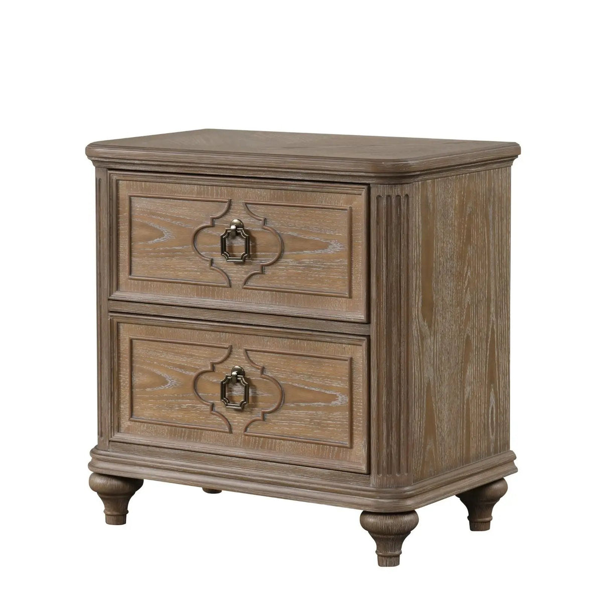 Bedside Nightstand | USB A And USB C Ports | Rustic Oak Finish | Solid Wood Construction