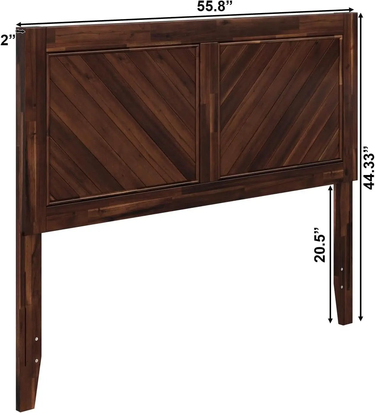 Rustic Solid Wood Headboard With USB Charging Station from PriceLows™
