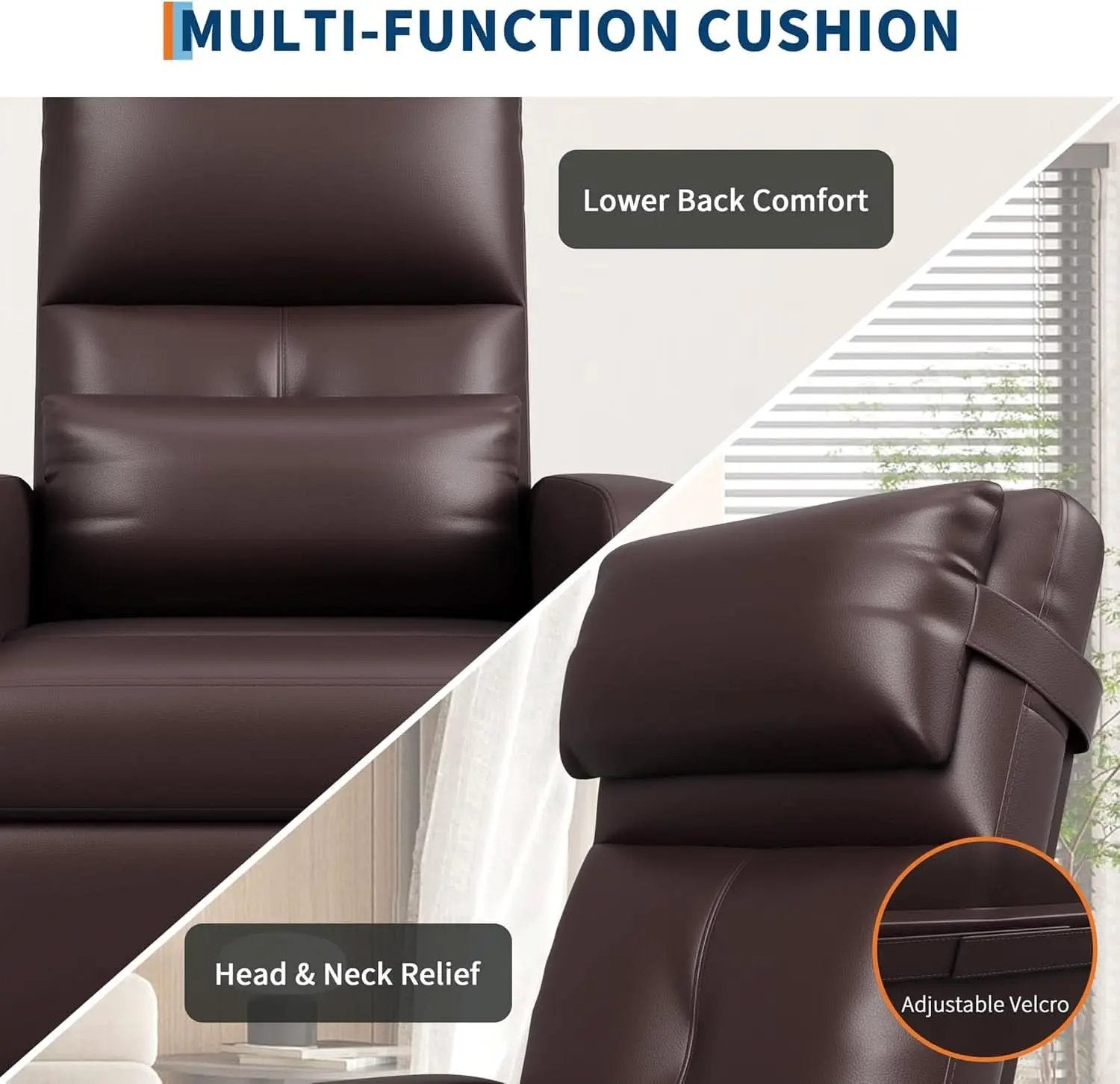 Power Recliner Chair With Heating Massage Tall Back from PriceLows™