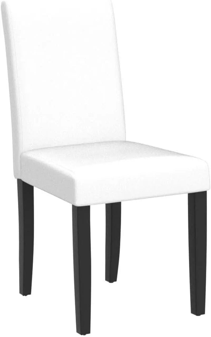 Dining Chair Set Of 4 White Faux Leather Parson Chairs from PriceLows™