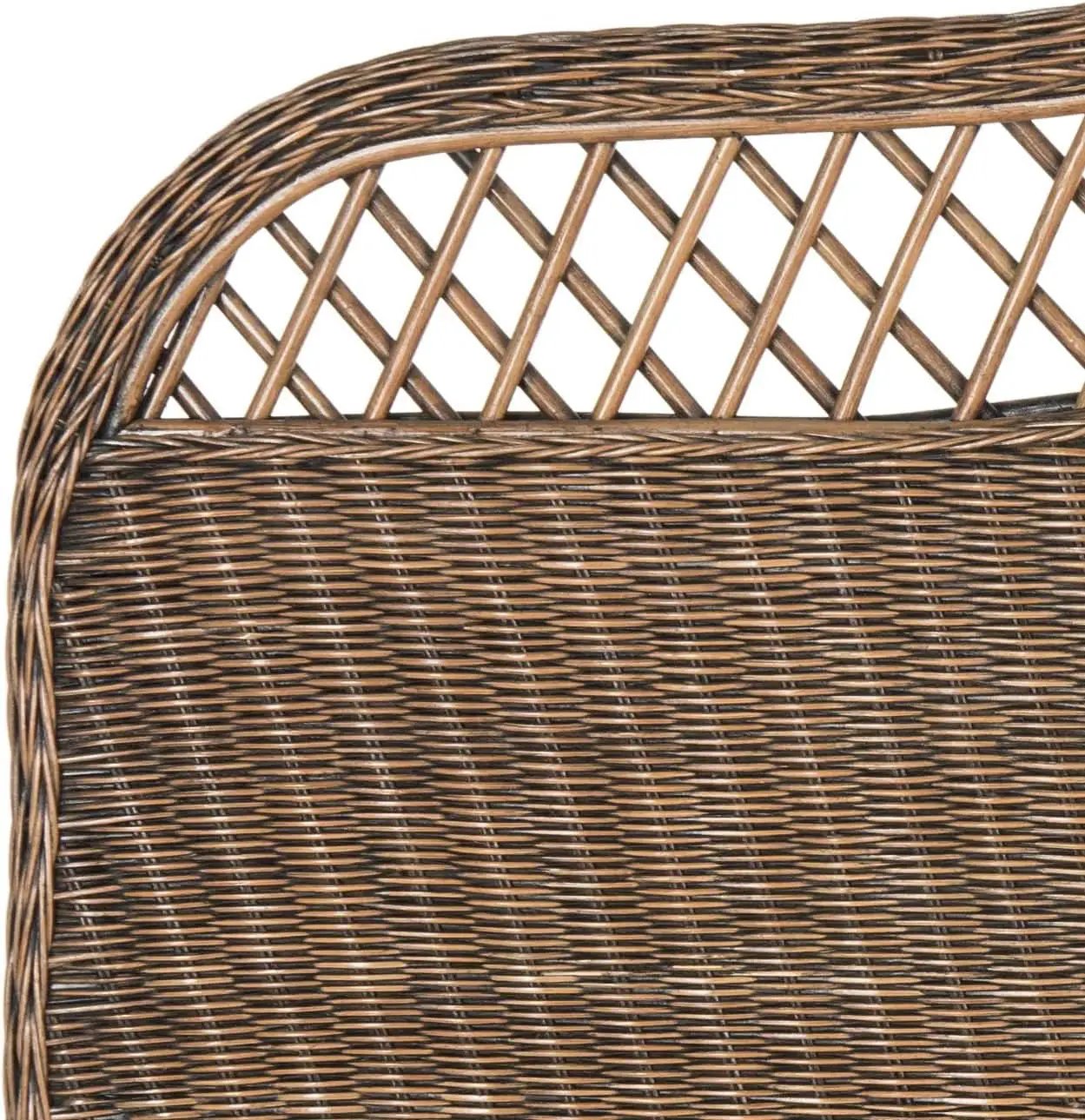 Intricately Woven Brown Rattan Queen Size Headboard from PriceLows™