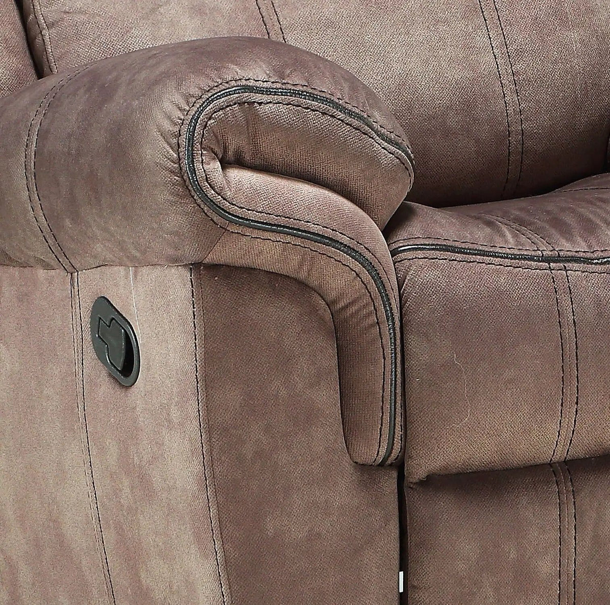 Zubaida Two Tone Glider Recliner Glider Chair | 2 Pieces | Fabric & Metal | Living Room
