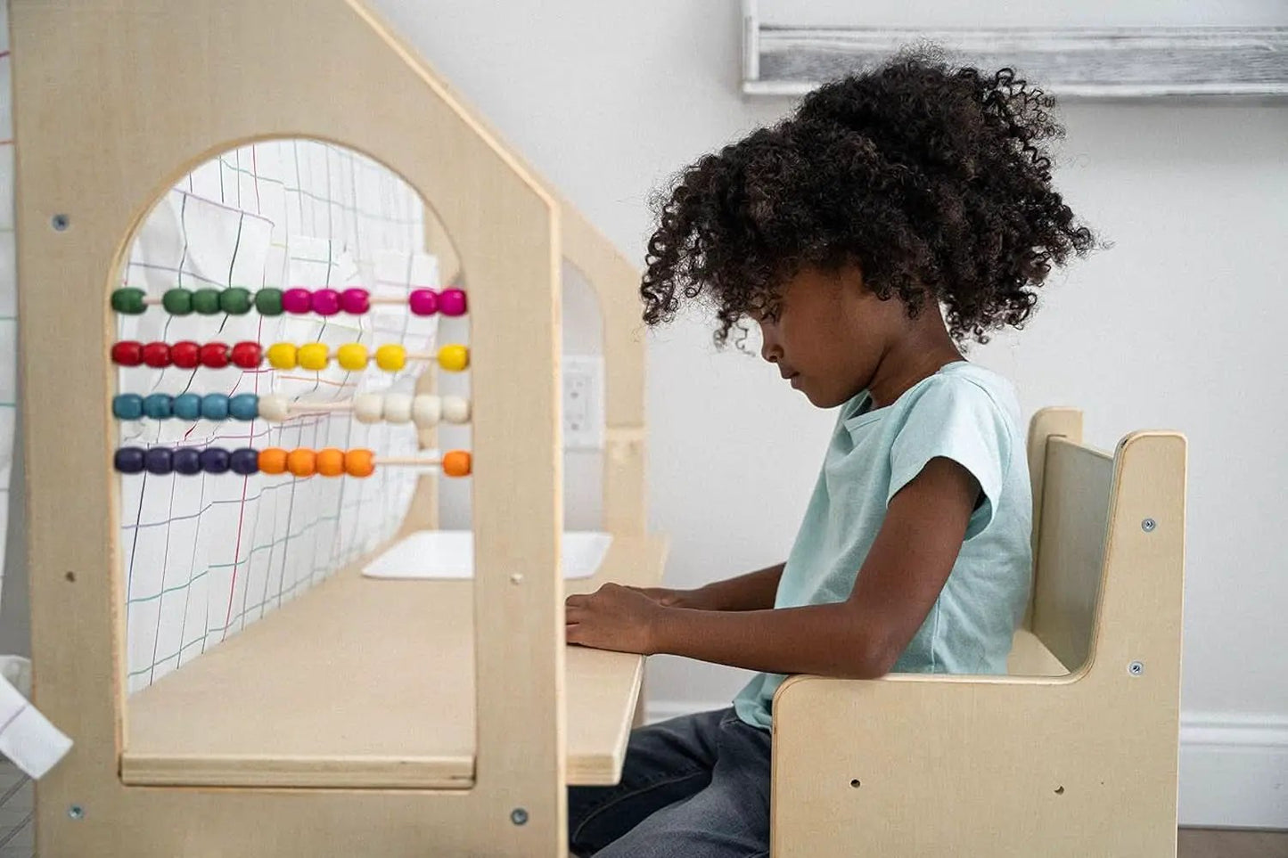 Montessori Style Indoor Playhouse Desk Chair Chalkboard from PriceLows™