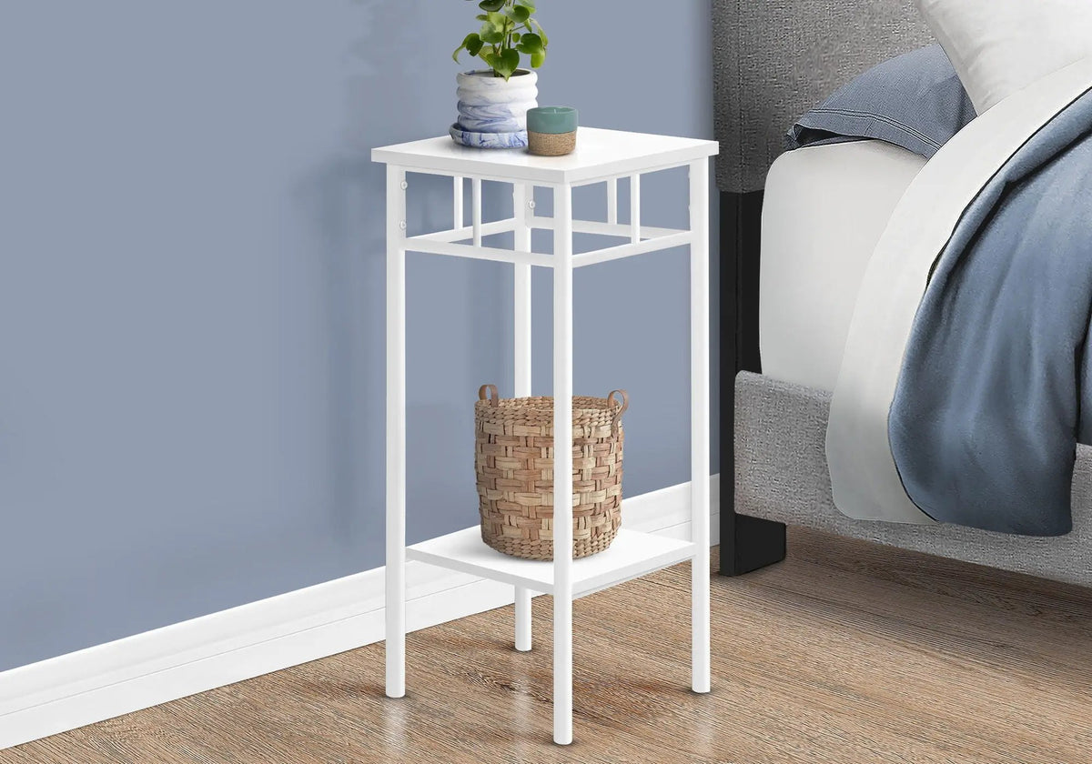 Square Accent Table | 2-Tier Design | Finished On All Sides | 28 Inch Height