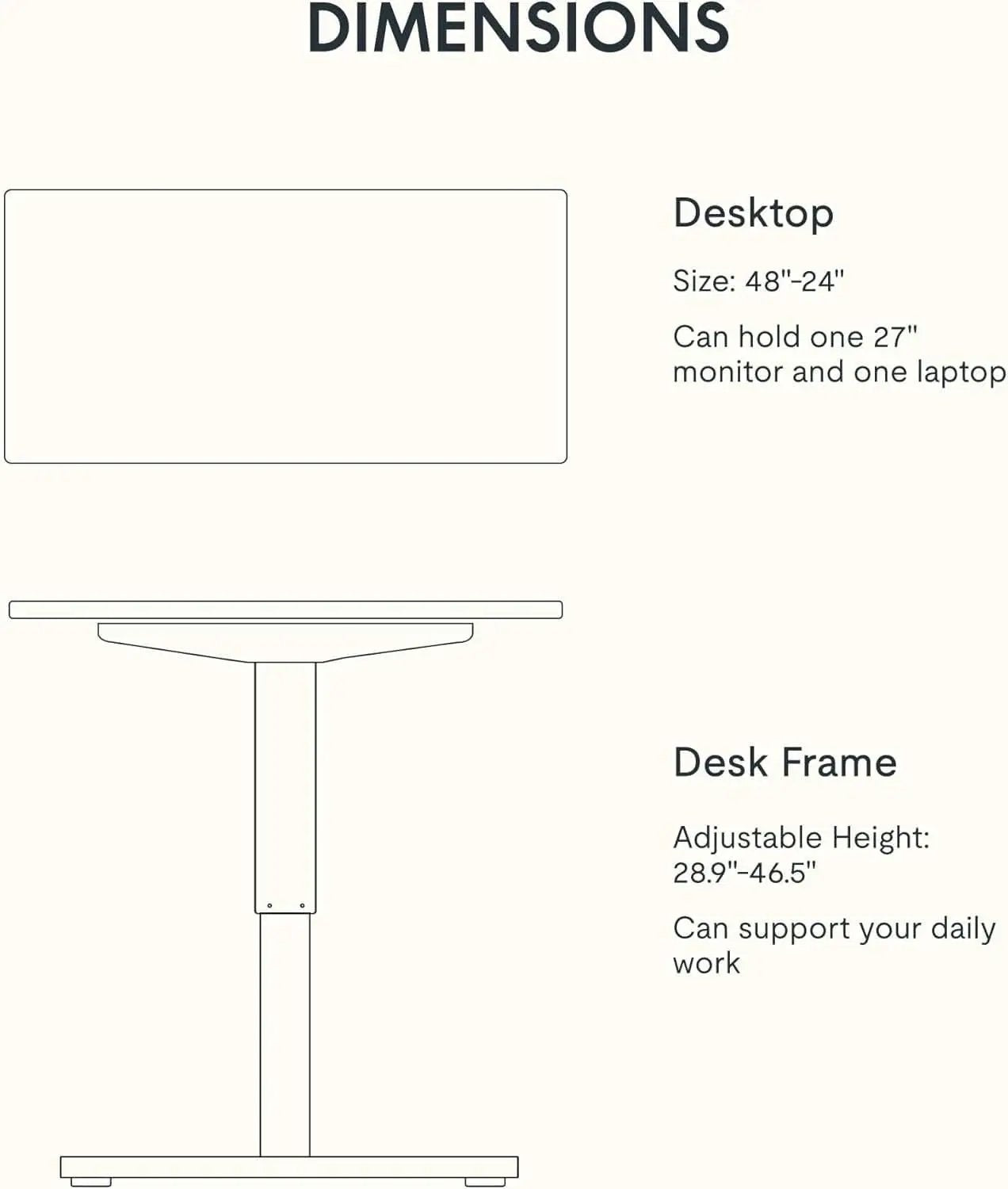 48 X 24 Standing Desk Height Adjustable White Frame Maple from PriceLows™