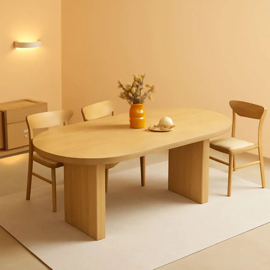 70.8 Inch Natural Dining Table For Kitchen And Dining Room from PriceLows™