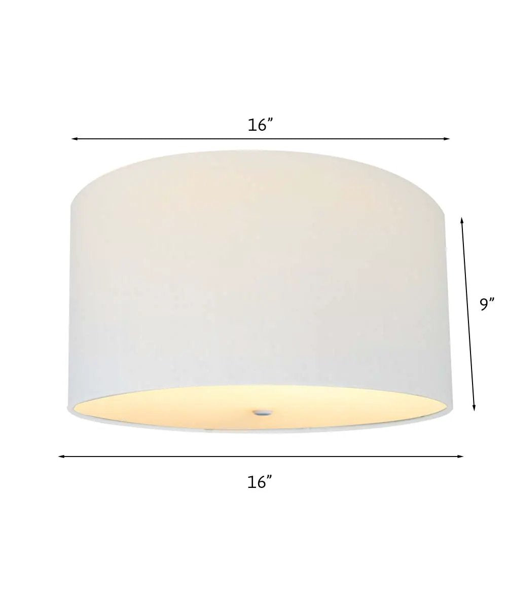 Flush Mount Conversion Kit | 16 Inches | Moderne White Linen Shade