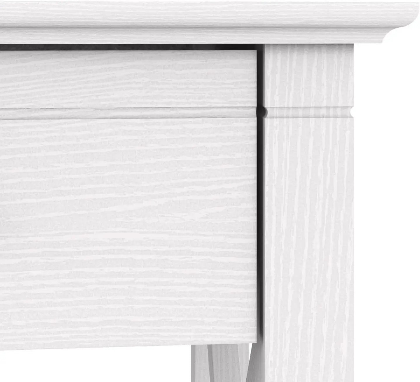 Bush Furniture Key West 60W L Shaped Desk Pure White Oak from PriceLows™