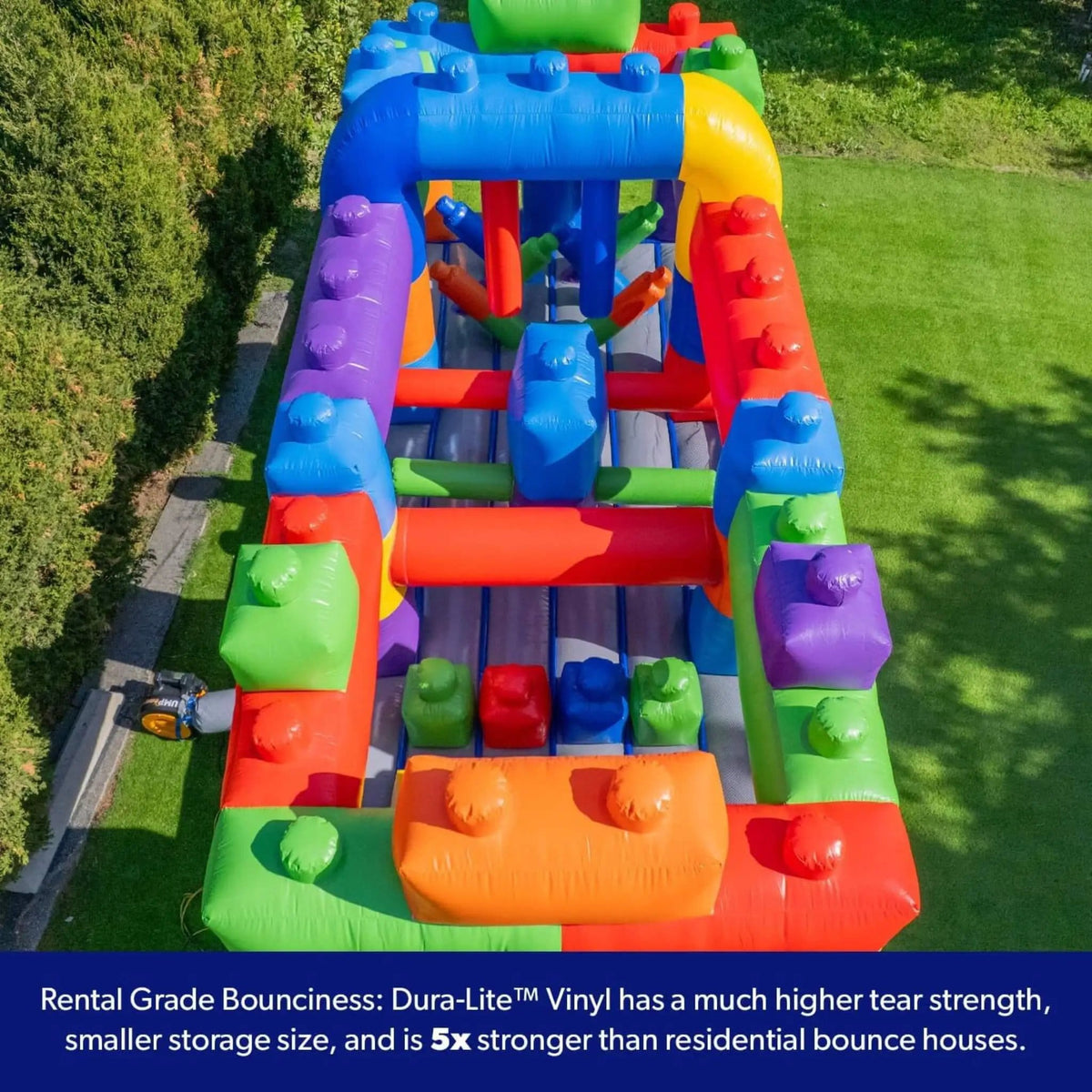 20FT Giant Multicolor Block Inflatable Obstacle Course With Large Mesh Windows | 20 ft | Inflatable Bouncer | Home
