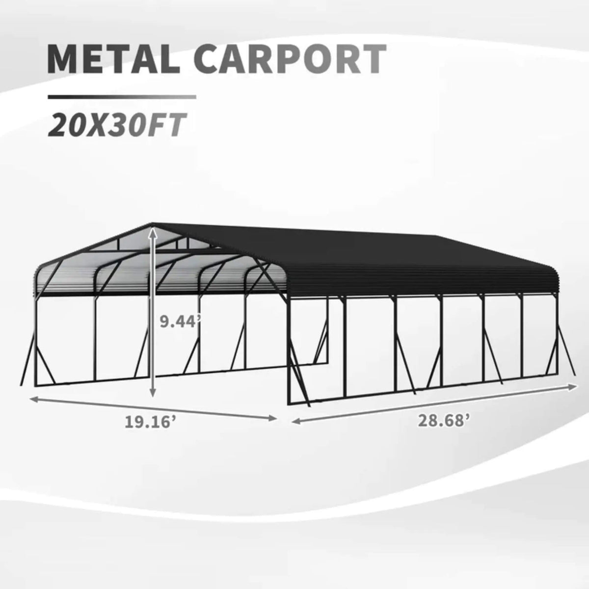 Heavy-Duty Wind-Resistant Steel Roof Carport With Triangular Frame | Steel | Home Use | Home
