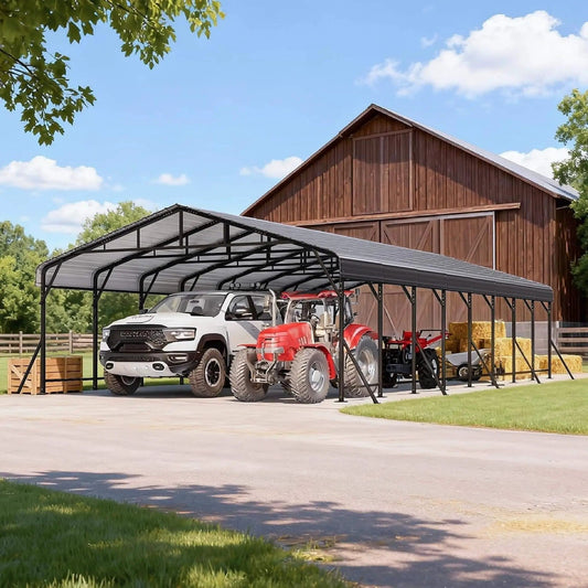 Heavy-Duty Galvanized Steel Carport Canopy Shelter | Steel | Home Use | Home
