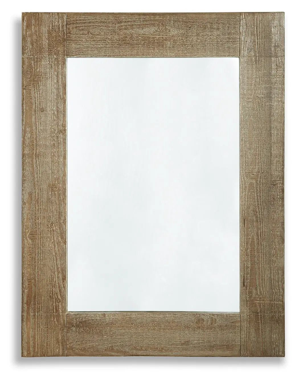 Waltleigh Accent Mirror | Distressed Brown Wood Frame | 30 By 40 Inch | Natural Materials