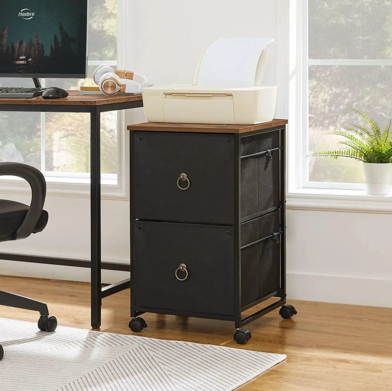 Durable Rolling File Cabinet With Printer Stand 2 Drawer from PriceLows™