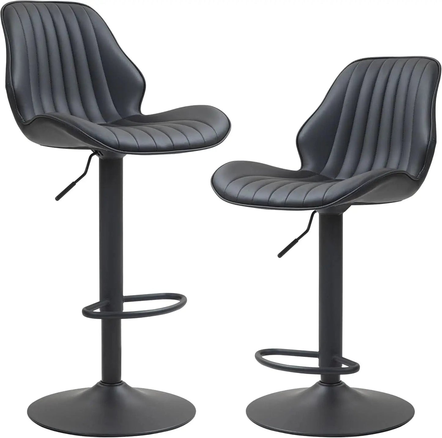 Modern 360 Degree Swivel Faux Leather Bar Stools from PriceLows™