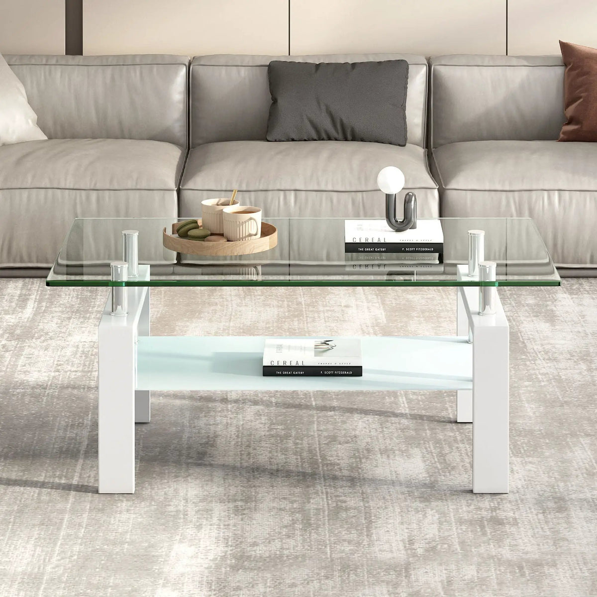 Tempered Glass Table | Hidden Storage | Easy Assembly