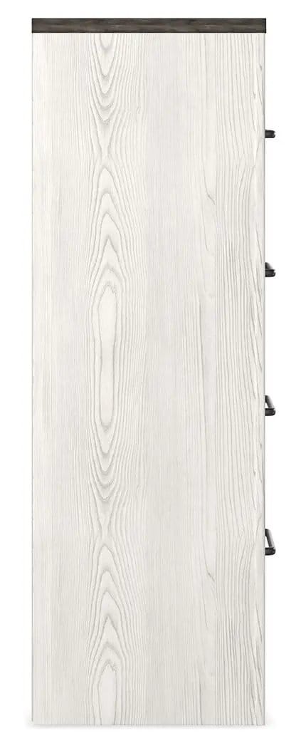 Gerridan Four Drawer Chest | 31.81 x 15.59 x 46.85 in | Engineered Wood & Linen | White / Gray