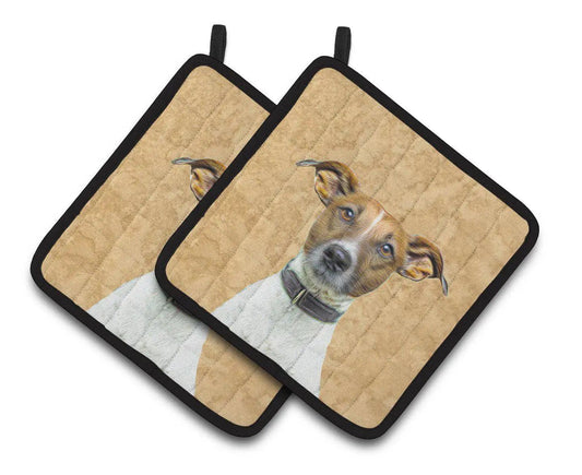 Pot Holder Set of 2 | Heat Resistant Quilted Hot Pads | 7.5 x 7.5 Inch | Yorkie / Yorkshire Terrier