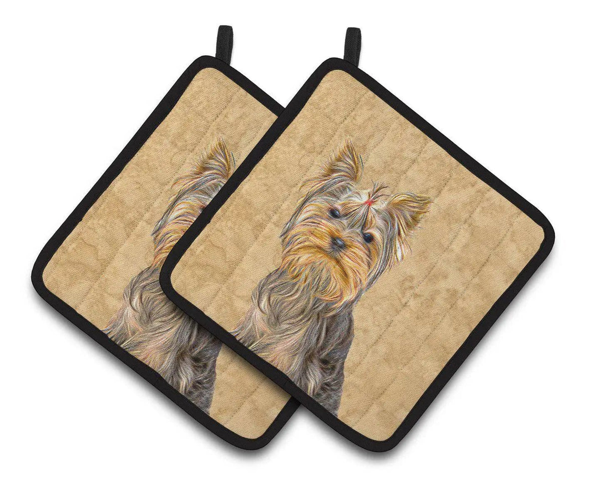 Pot Holder Set of 2 | Heat Resistant Quilted Hot Pads | 7.5 x 7.5 Inch | Schnauzer (Style 10)