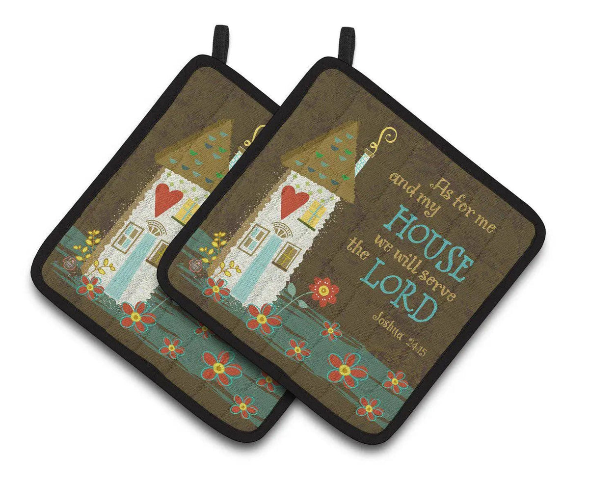 Pot Holder Set of 2 | Heat Resistant Quilted Hot Pads | 7.5 x 7.5 Inch | As For Me And My House