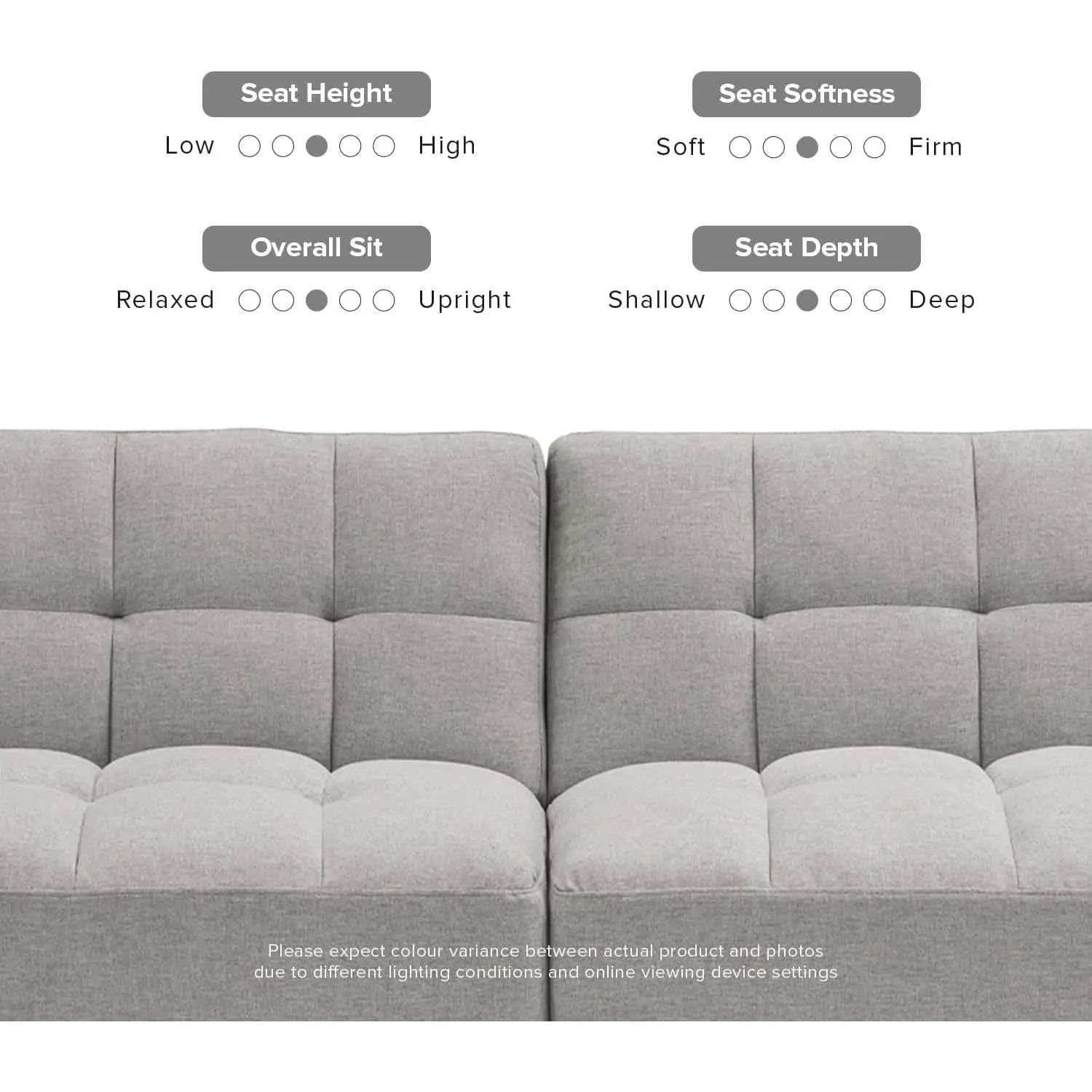 Gray Fabric Twin Futon Sofa Bed With Arms For Small Rooms from PriceLows™