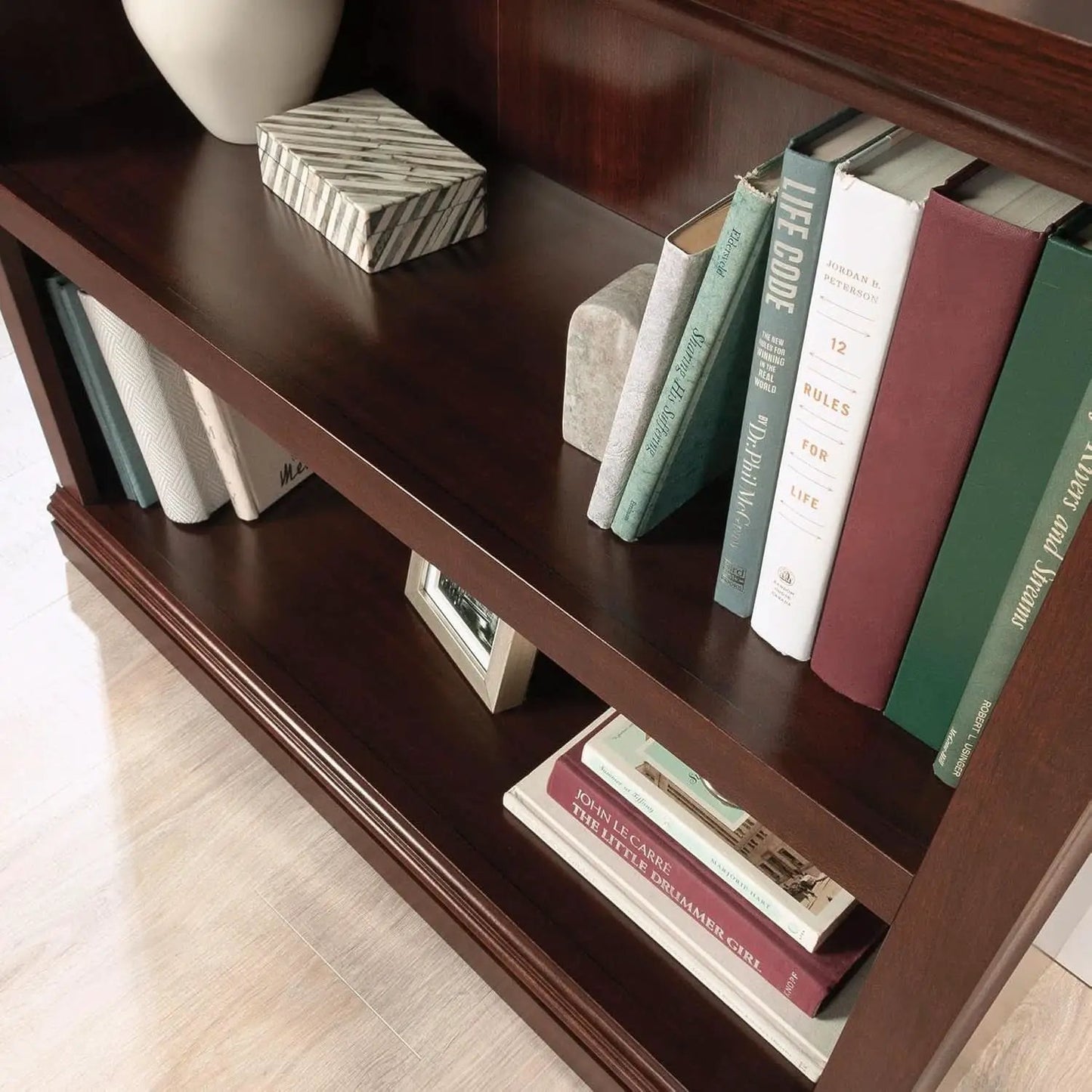 Cherry Finish Bookshelf With Adjustable Shelf, Two Shelf from PriceLows™