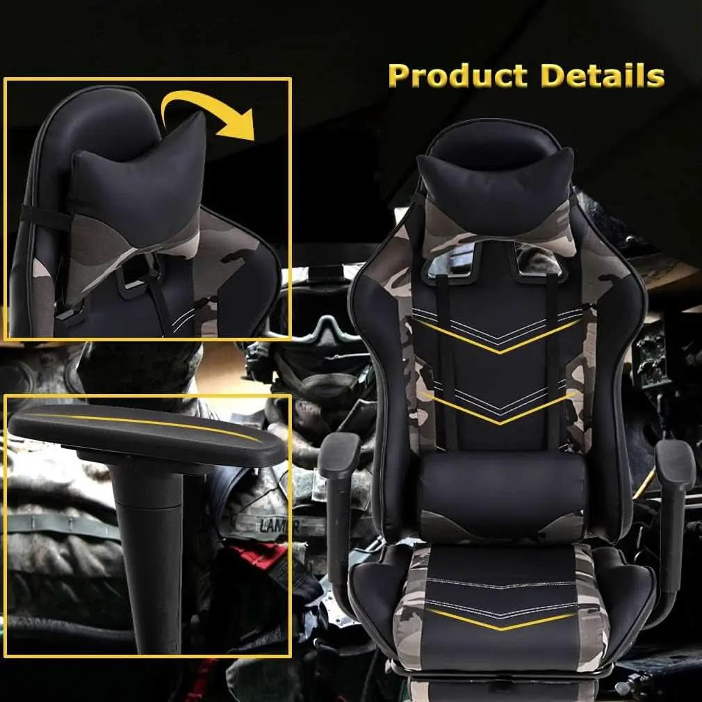 Ergonomic PU Leather Gaming Chair With Lumbar Support from PriceLows™