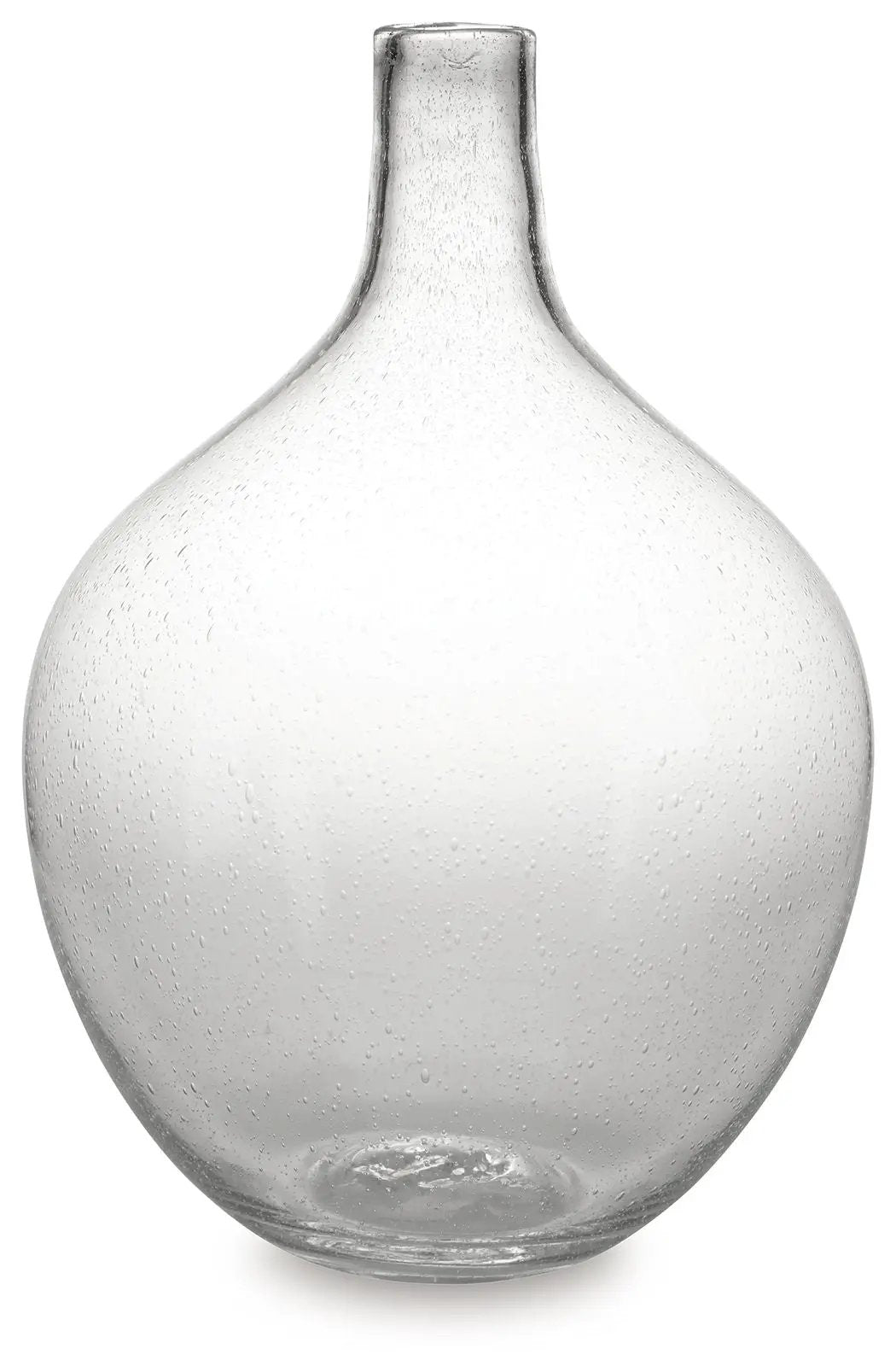 Kurthorne Clear Seeded Glass Vase | Weathered Beauty | Casual Charm | 9 Inch Height