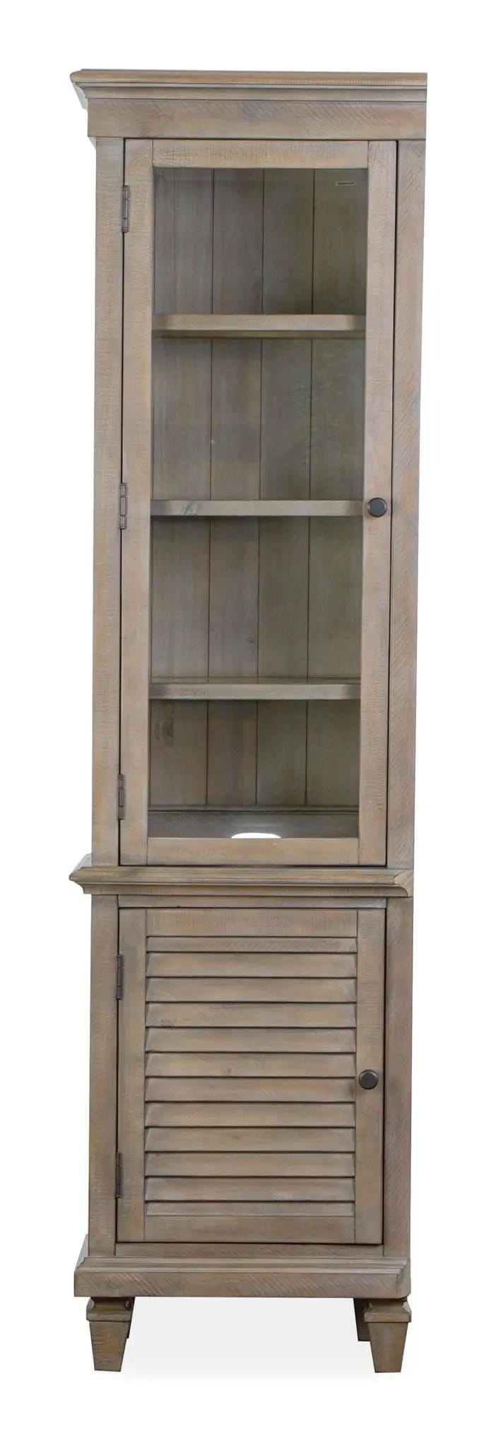 Calistoga Rustic Right Pier | 14 x 22 x 81 in | Tempered Glass & Veneer | Dovetail Gray