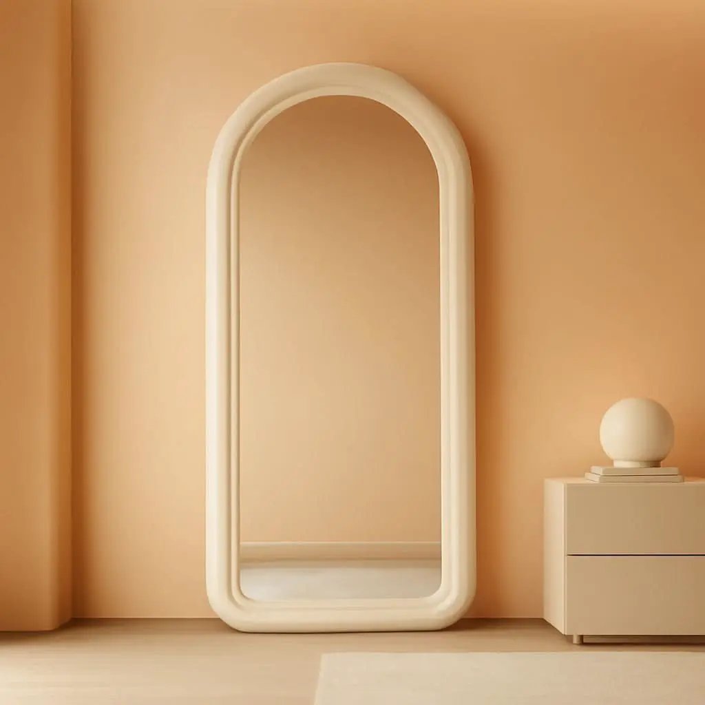 63 By 24 Inch Arched Full Length Freestanding Floor Mirror White from PriceLows™