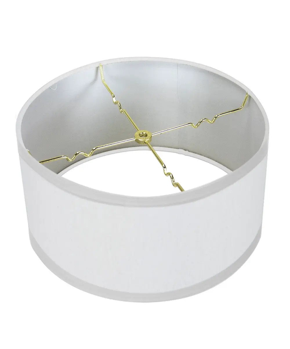 Drum Lampshade | White Linen | Shallow Design | 18 Inch Round