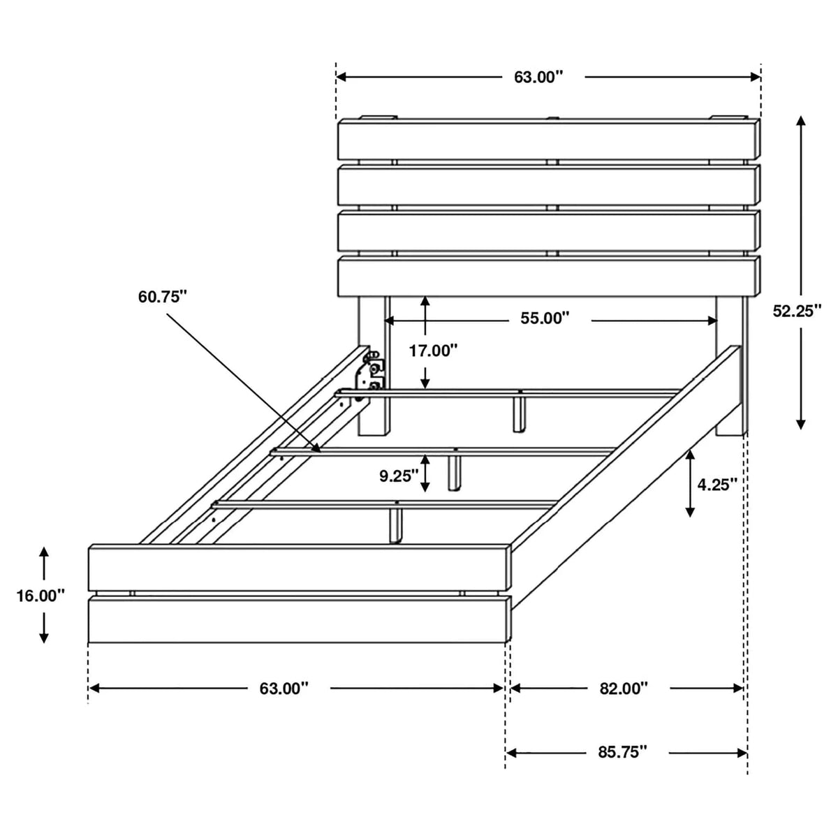Brantford Wood Queen Panel Bed Barrel | 63 x 85.75 x 52.25 in | Engineered Wood & Veneer | Oak
