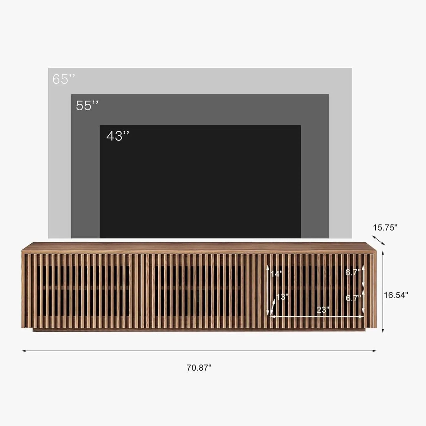 Mid Century Modern TV Stand Solid Wood Console 65 Inch TV from PriceLows™