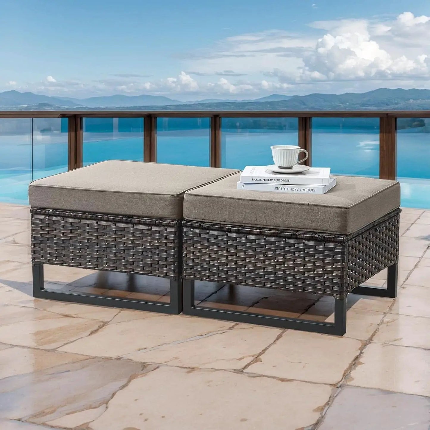 9 Piece Outdoor Patio Furniture Set with Swivel Rockers from PriceLows™