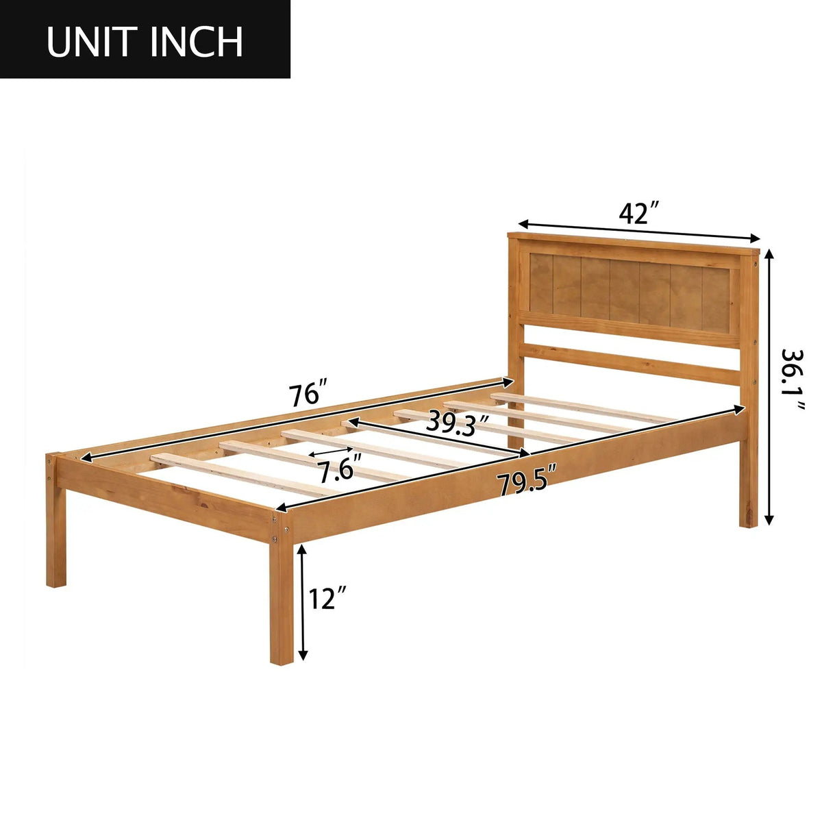 Platform Bed Frame With Headboard | Espresso Finish | Durable Pine Wood