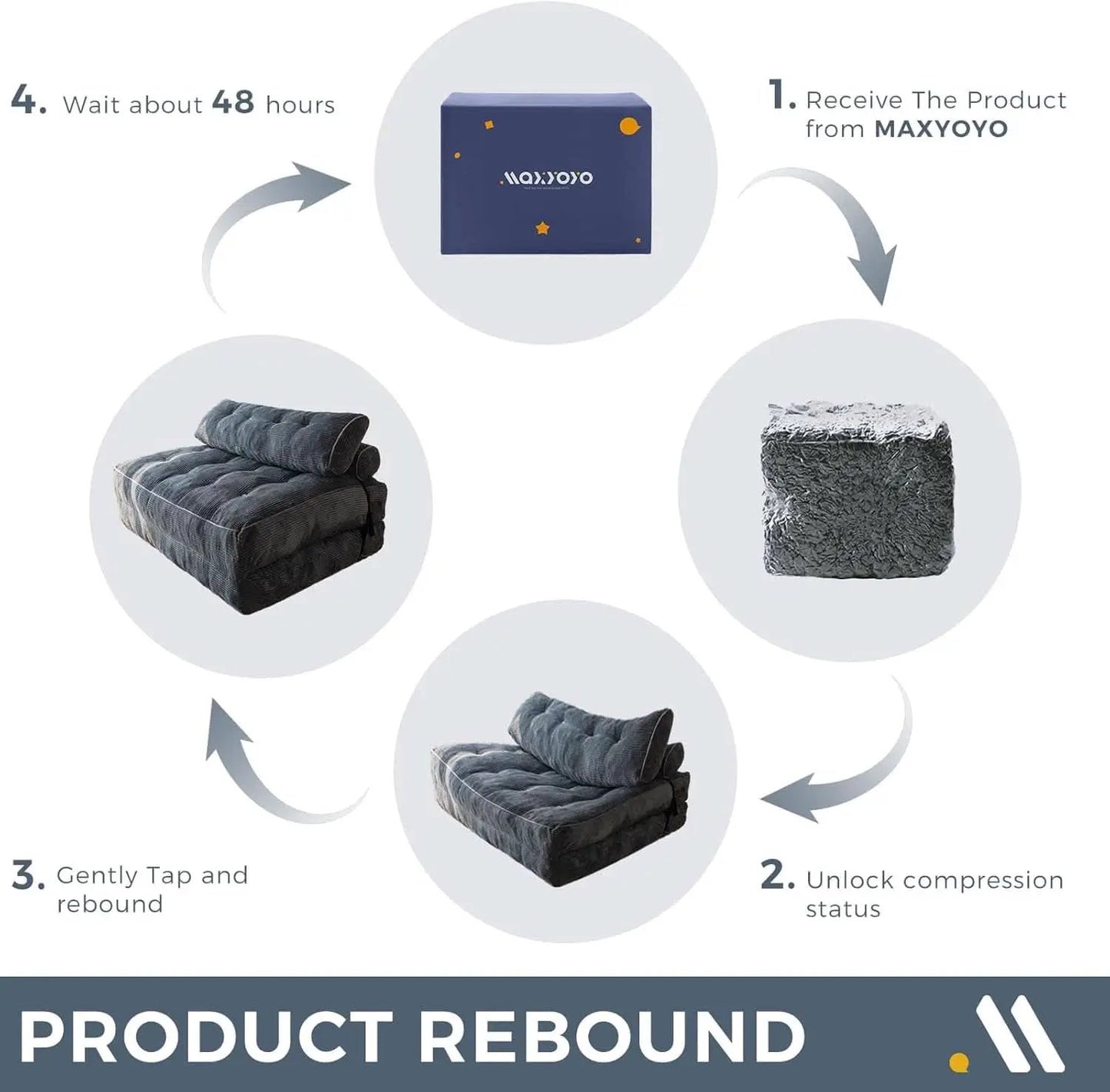 Graphite Grey Foldable SofaBed With Lumbar Support from PriceLows™