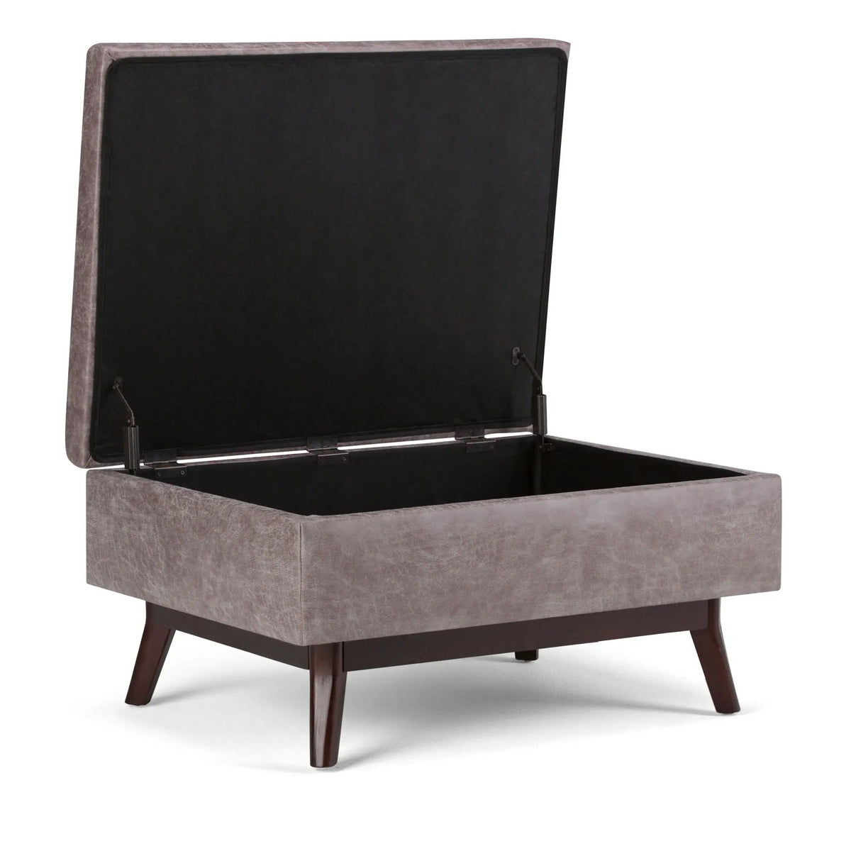 Storage Ottoman | Rectangular Design | Solid Wood Frame | Lift Top