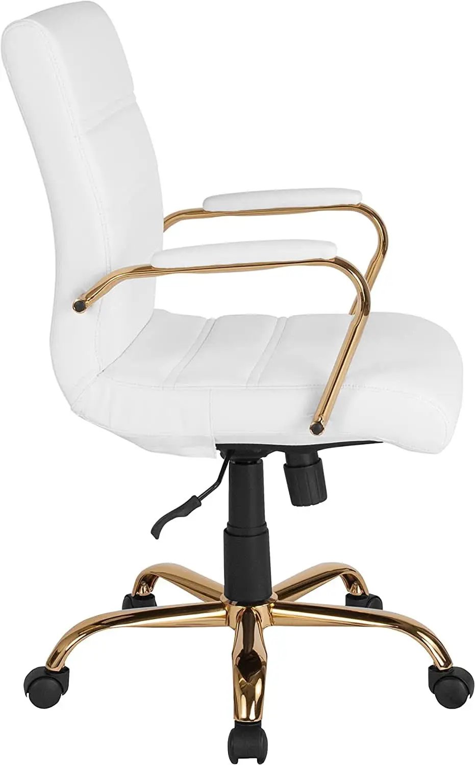 Whitney White LeatherSoft Office Chair Mid Back Swivel from PriceLows™