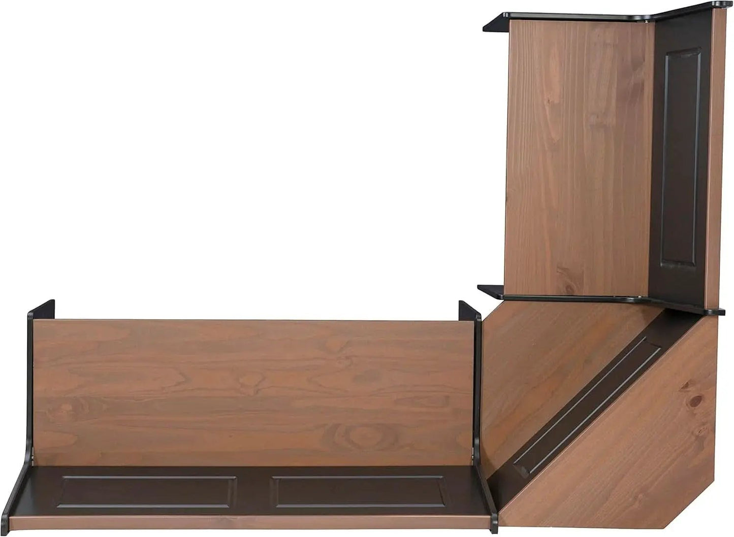 Black Pecan Five Seat Dining Set With Storage Benches from PriceLows™