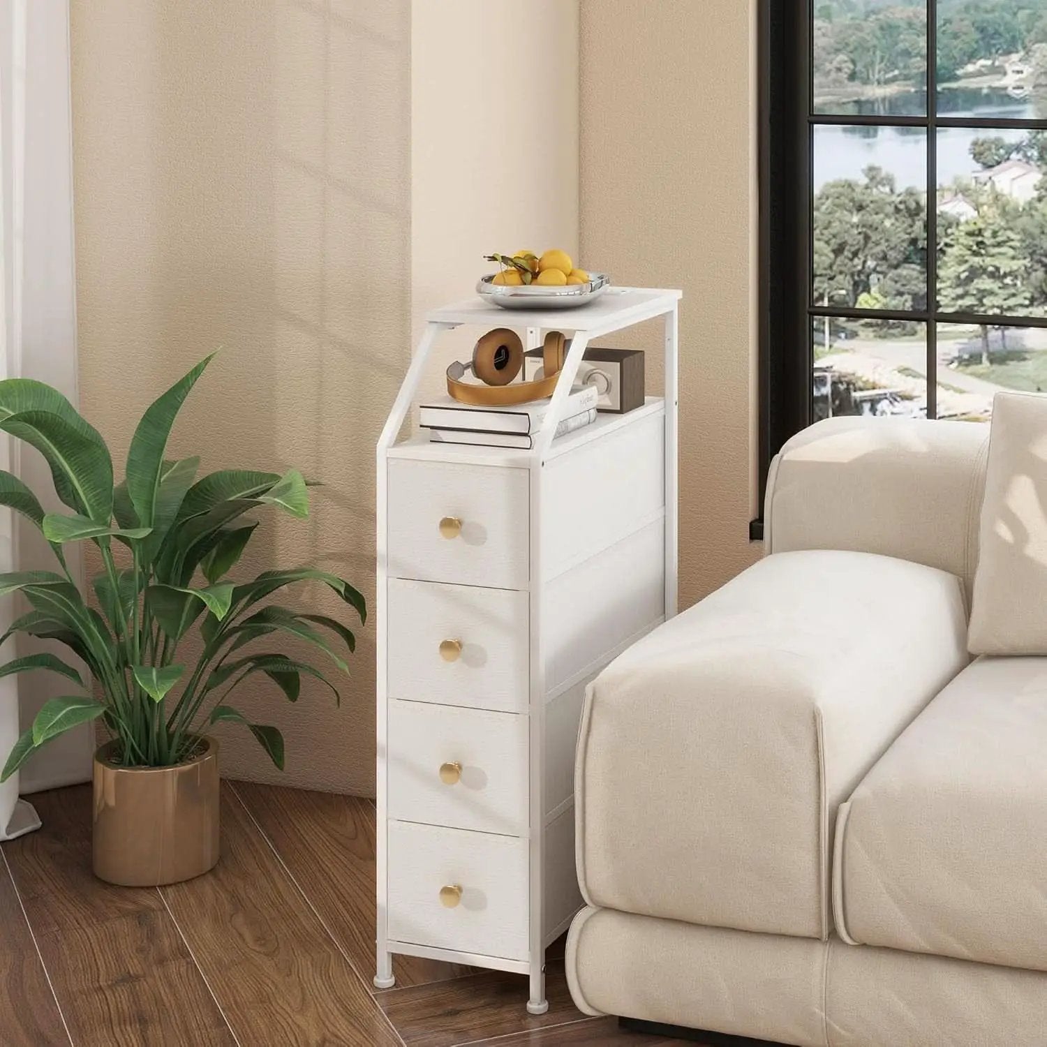 UltraSlimVertical Dresser With USB Charging Station White from PriceLows™